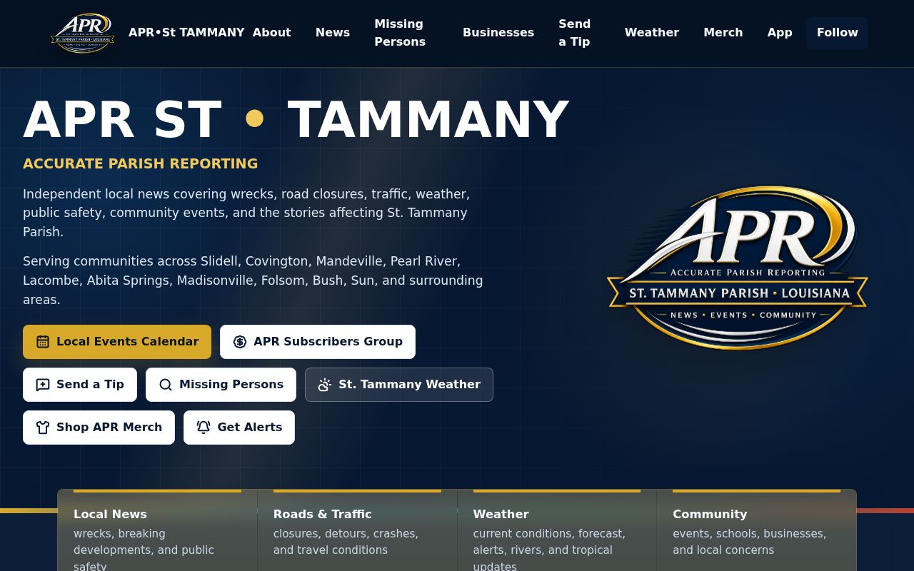 APR St. Tammany local news home page covering Covington and parish communities